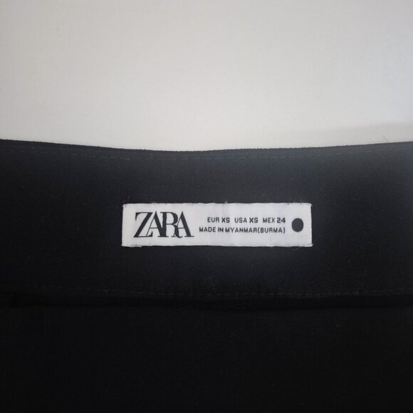 Zara high flare black pants, polyester, XS - Picture 5 of 6